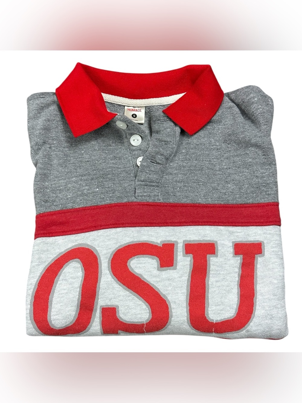 Homage Ohio State Buckeyes OSU Women’s Cropped Sweatshirt Small Gray Pullover